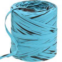 Article Ruban décoratif en plastique, raphia, ruban cadeau multicolore bleu-marron L200m