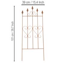 Article Treillis à motif de cœur, support pour plantes grimpantes de style romantique pour allées de jardin ou terrasses, 101 cm