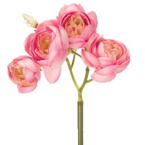 Article Bouquet de renoncules artificielles, décoration de table élégante, 32 cm, 5 pièces