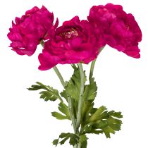 Article Renoncule artificielle en fleur unique pour une décoration intérieure intemporelle et polyvalente, 51 cm, lot de 3