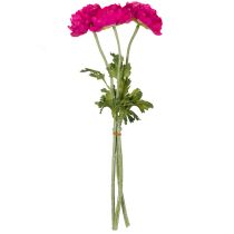 Article Renoncule artificielle en fleur unique pour une décoration intérieure intemporelle et polyvalente, 51 cm, lot de 3