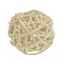 Article Boules décoratives en rotin blanchies Ø4 cm - Lot de 24