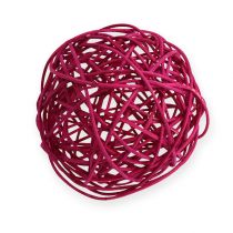 Boule de rotin 10 cm fuchsia 10 p.