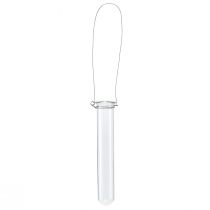 Article Verre décoratif tube à essai à suspendre mini vase Ø2,4cm H22,5cm