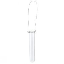 Article Verre décoratif tube à essai à suspendre mini vase Ø2,4cm H22,5cm