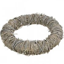 Article Couronne d'automne, couronne de porte, Ø30cm, blanche, couronne décorative en vigne