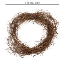 Article Couronne de vigne naturelle Ø15cm, lot de 10 - Idéale pour les décorations d'automne, de Noël, de Pâques et de deuil