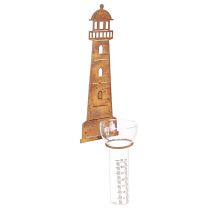 Article Pluviomètre Phare Aspect Rouille – Pluviomètre Décoratif pour Jardin et Clôture 41cm Rouille