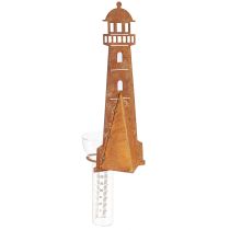 Article Pluviomètre Phare Aspect Rouille – Pluviomètre Décoratif pour Jardin et Clôture 41cm Rouille