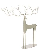 Article Sculpture de cerf décorative en métal finition vert menthe 45x48 cm pour intérieur