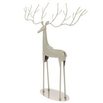 Article Sculpture de cerf décorative en métal finition vert menthe 45x48 cm pour intérieur