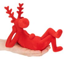 Article Figurine décorative renne rouge design moderne 24 cm lot de 2