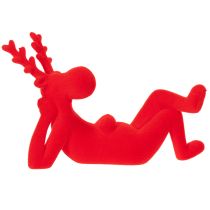 Article Figurine décorative renne rouge design moderne 24 cm lot de 2
