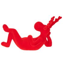 Article Figurine décorative renne rouge design moderne 24 cm lot de 2