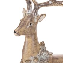 Article Décoration Figurine Cerf Debout avec Bois et Pommes de Pin 41 cm