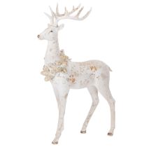 Article Décoration de cerf en résine avec ornements en pomme de pin 49 cm