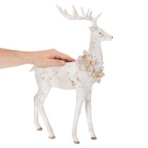 Article Décoration de cerf en résine avec ornements en pomme de pin 49 cm