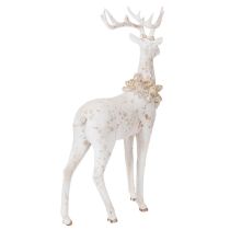 Article Décoration de cerf en résine avec ornements en pomme de pin 49 cm