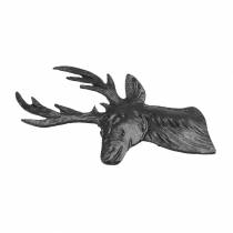 Buste de renne décoratif en métal noir 8cm × 4,8cm 8pcs