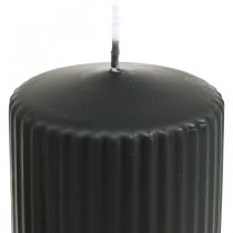 Bougies pilier bougie noire rainurée 70/130mm 4pcs