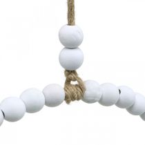 Article Couronne décorative de perles blanches Ø28cm, lot de 4 pièces - Décoration suspendue polyvalente pour le printemps, les mariages et les décorations vintage