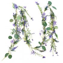 Guirlande de fleurs romantique lavande violet blanc 194cm