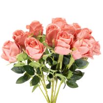Article Kunstfleurs roses longues tiges 62 cm bouquet de 12