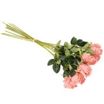 Article Kunstfleurs roses longues tiges 62 cm bouquet de 12