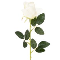 Article Roses artificielles blanches, longues tiges, 62 cm, 12 pièces