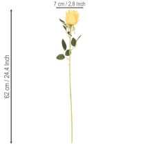 Article Roses artificielles jaunes à tige longue 62 cm Lot de 12