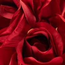 Article Roses artificielles rouges avec tige longue 62 cm - Lot de 12