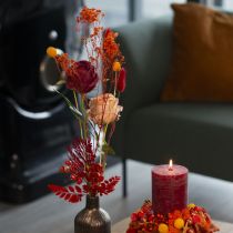 Article Roses artificielles rouges avec tige longue 62 cm - Lot de 12