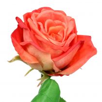 Rose artificielle saumon 67,5 cm