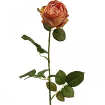 Article Rose artificielle orange, rose artificielle, rose décorative L74cm Ø7cm