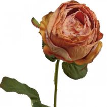 Rose artificielle orange, rose artificielle, rose décorative L74cm Ø7cm