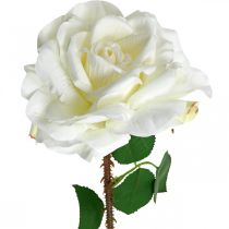 Article Rose Blanche Fausse Rose sur Tige Fleur de Soie Fausse Rose L72cm Ø13cm
