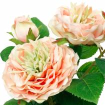 Rose décorative dans un pot, fleurs en soie romantiques, pivoine rose