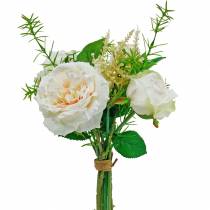 Bouquet de roses artificielles Fleurs en soie crème dans un bouquet