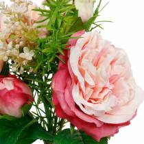 Bouquet de roses artificielles dans un bouquet de fleurs en soie rose bouquet