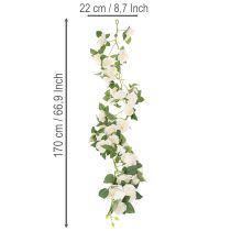 Article Guirlande de roses artificielles avec fleurs blanches 170 cm