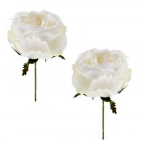 Article Fleur de rose blanche 17cm 4pcs