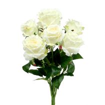 Bouquet de roses blanches, crème 55cm