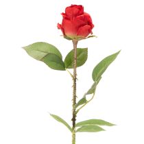 Article Branche de rose en soie, rose artificielle rouge 72 cm, lot de 3