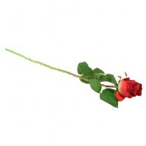 Article Branche de rose fleur artificielle en soie rose rouge 72cm
