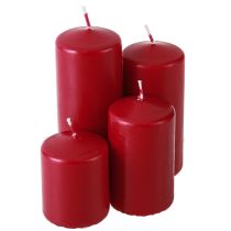 Article Bougies de l&#39;Avent rouges de différentes hauteurs 6/8/10/12 cm 4 pièces