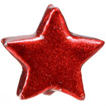 Article Étoiles de Noël peintes en rouge Ø2,5cm – 2e choix – 96 pièces