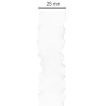 Article Ruban d'organza blanc à volants, ruban décoratif, 25 mm de large, 10 m de long