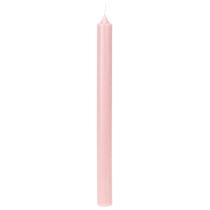 Article Bougies coniques rustiques teintées dans la masse rose 350x28 mm, lot de 4