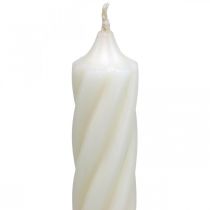 Article Bougies rustiques couleur unie blanc 350/28mm 4pcs