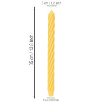 Article Chandelles torsadées en cire jaune 350x28 mm - Lot de 4